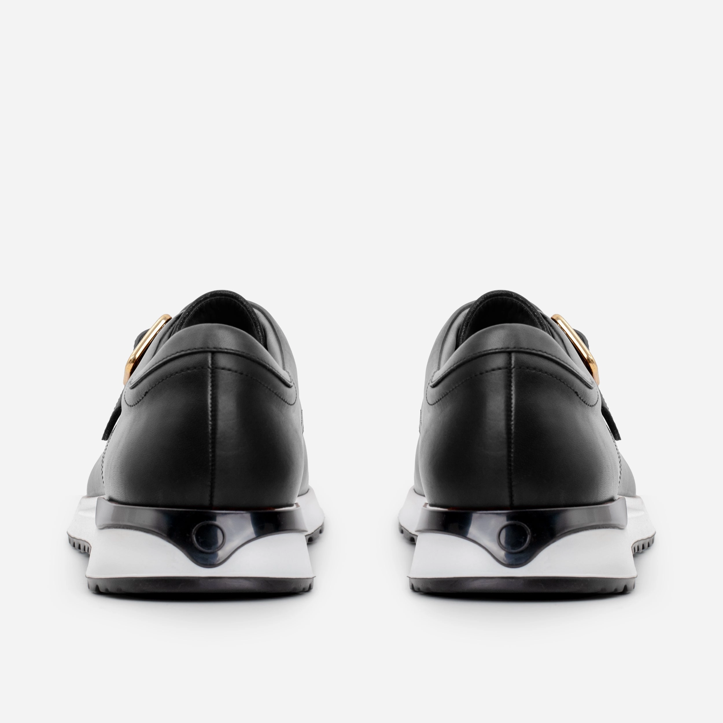 The Luxe Black Buffalo Leather Women Sneaker