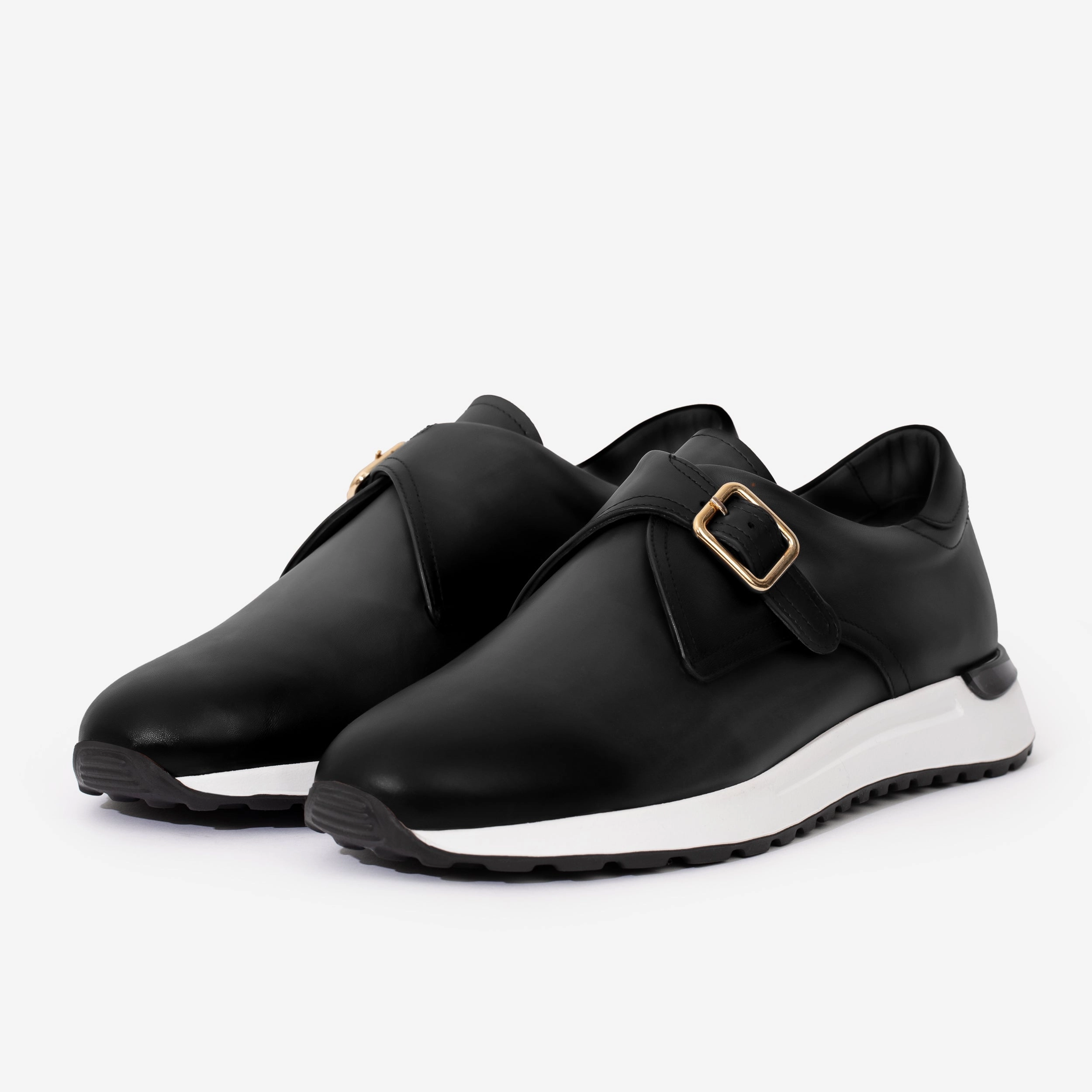 The Luxe Black Buffalo Leather Women Sneaker