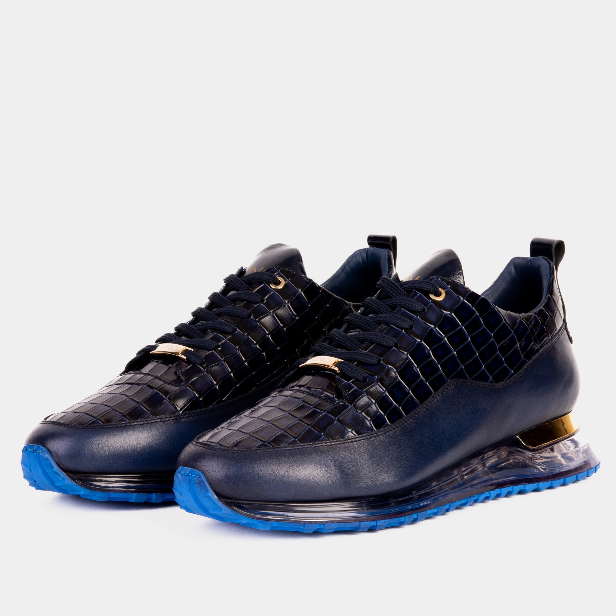 The Marseille Navy Blue Leather Men Sneaker