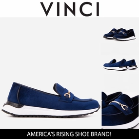 The Milan Navy Blue Leather Women Sneaker