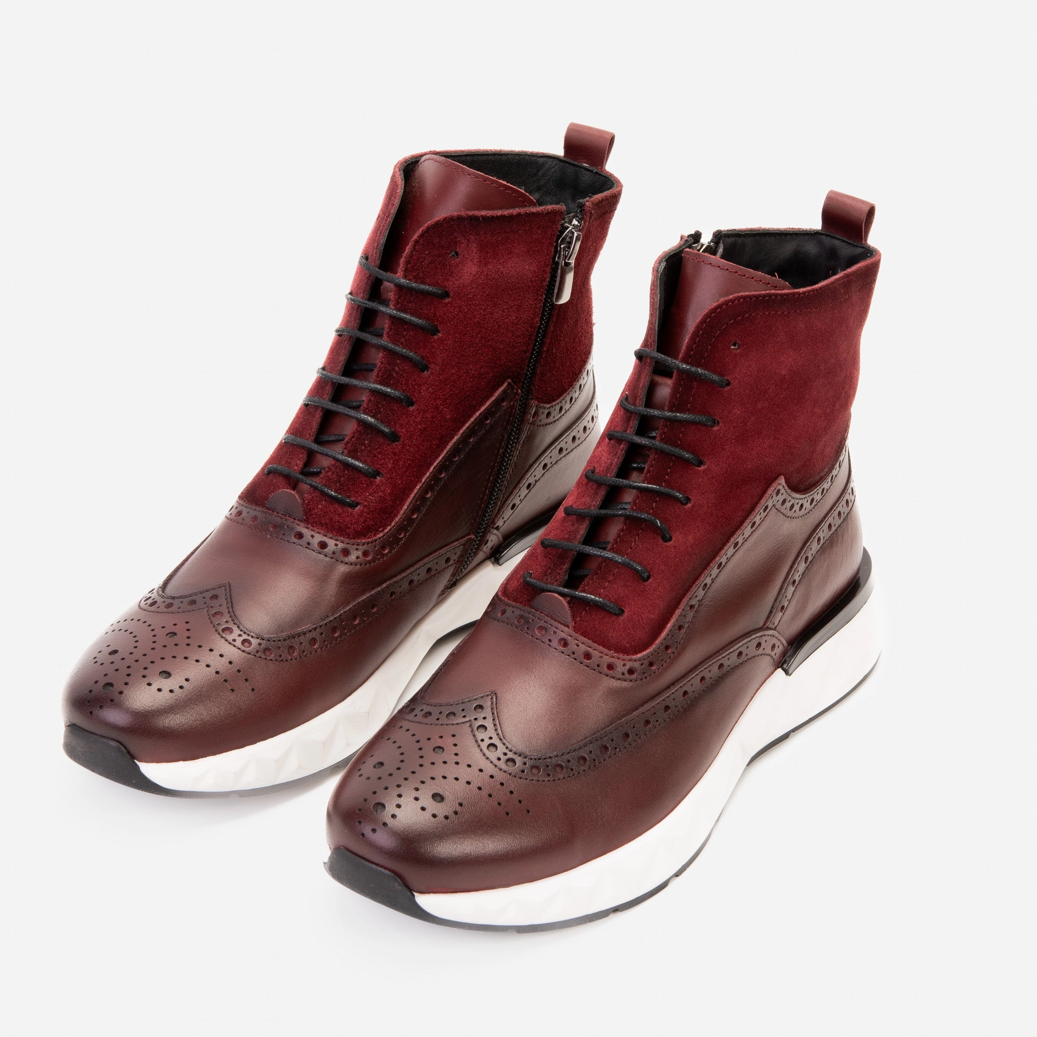 The Regent Burgundy Leather Wingtip
 Brogue Men Casual Boot