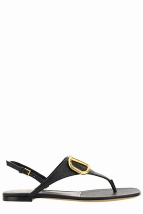 Valentino Logo Plaque Slingback Sandals