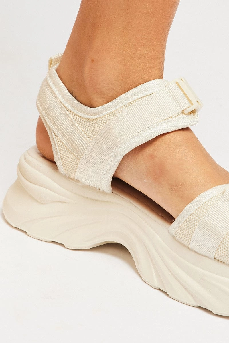White Platform Sports Sandals