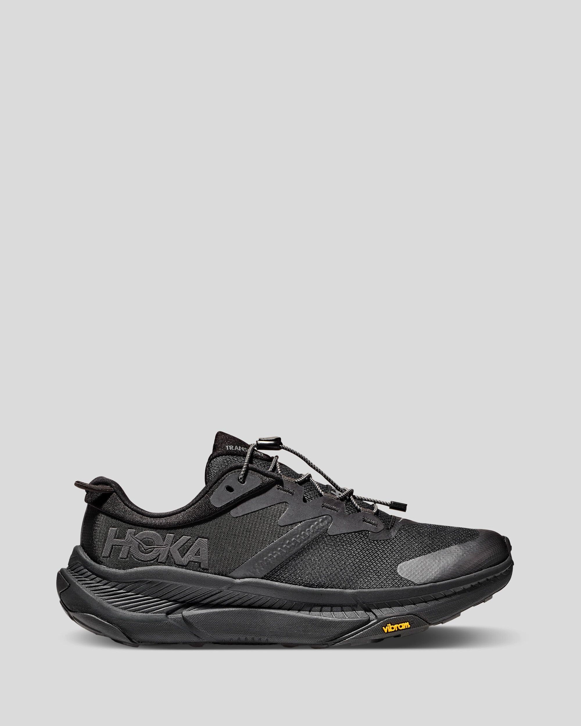 Women's Hoka Transport Walking Shoes - Black/Black