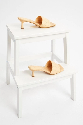 Yellow Woven Mules