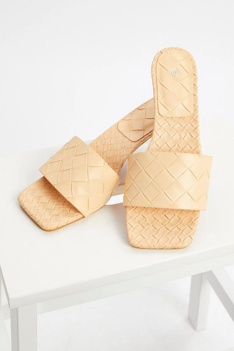 Yellow Woven Mules
